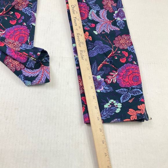 Soft Surroundings Pants Spring Vibrant Floral Print Pull On Zip Ankle S Small - Picture 6 of 13